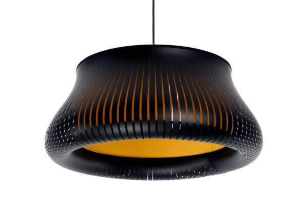 Runde Pendelleuchte Gold Schwarz E27 Ø40 cm blendarm