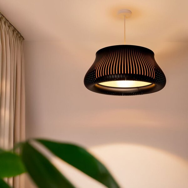 Runde Pendelleuchte Gold Schwarz E27 Ø40 cm blendarm