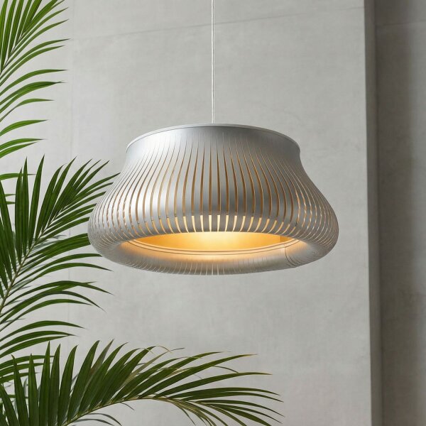 Gemütliche Hängelampe Silber E27 Ø30 cm rund blendarm
