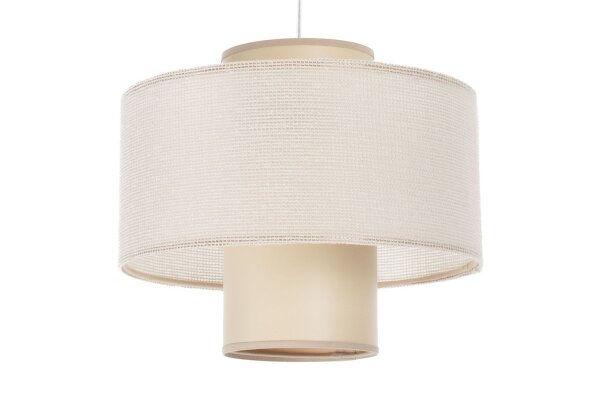 Runde Hängelampe Stoff Cremebeige E27 Ø35 cm blendarm