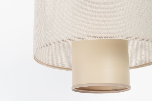 Runde Hängelampe Stoff Cremebeige E27 Ø35 cm blendarm