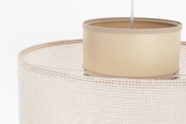 Runde Hängelampe Stoff Cremebeige E27 Ø35 cm blendarm