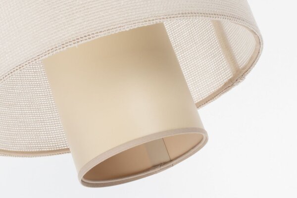 Runde Hängelampe Stoff Cremebeige E27 Ø35 cm blendarm