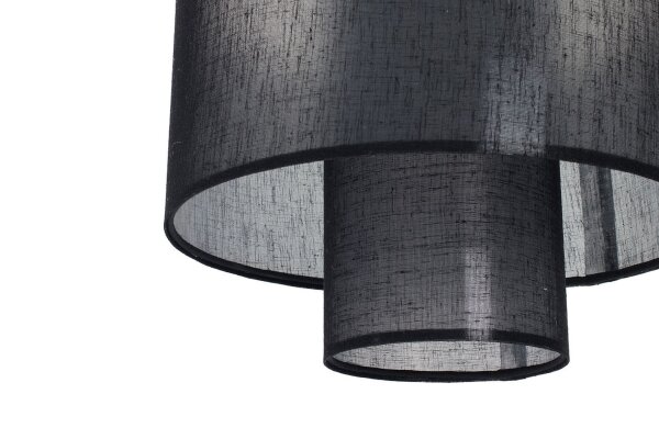 Hängelampe Stoff Schwarz Weiß E27 Ø35 cm blendarm