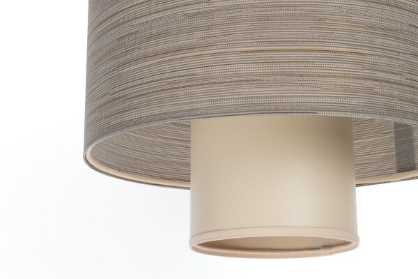 Runde Hängelampe Stoff Beige Braun E27 Ø35 cm blendarm