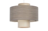 Runde Hängelampe Stoff Beige Braun E27 Ø35 cm...