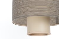 Runde Hängelampe Stoff Beige Braun E27 Ø35 cm...