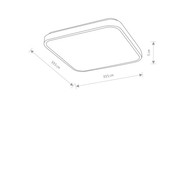 LED Deckenlampe Stahl Schwarz 3000 K IP44 B:33 cm