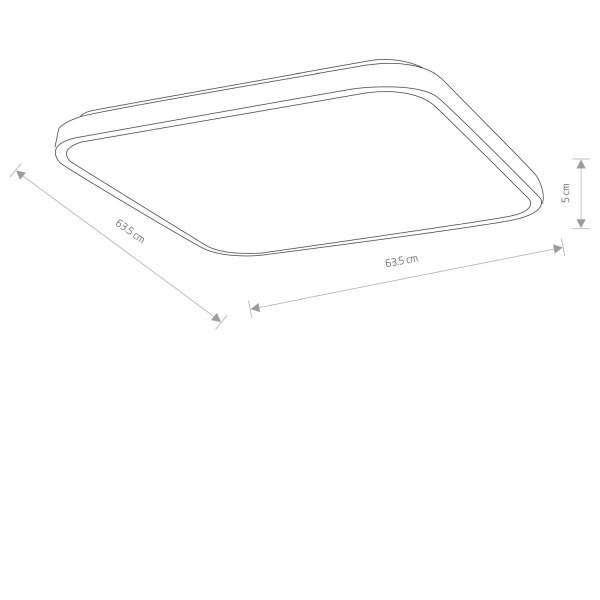 LED Deckenlampe blendarm Weiß IP44 4000 K 63 cm Modern