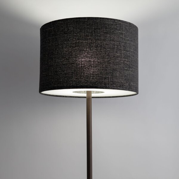 Stehleuchte Stahl Stoff Schwarz E27 B:46 cm Modern