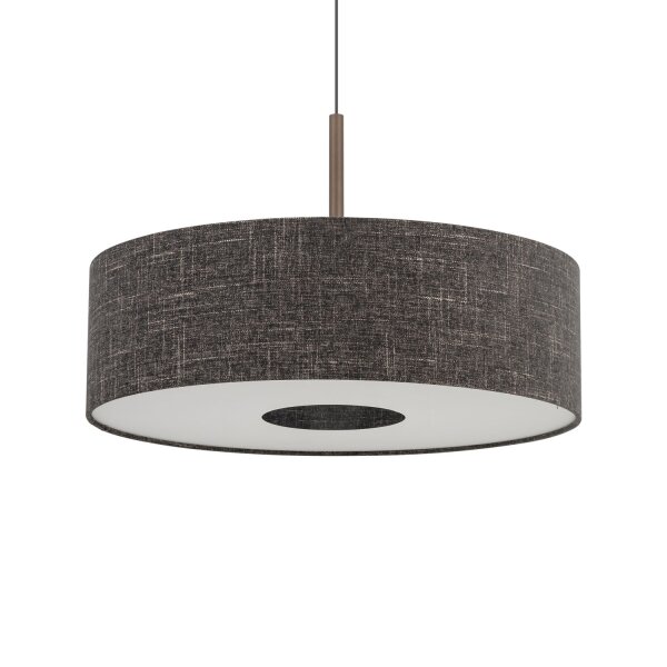 Hängelampe Stahl Stoff Schwarz E27 L:65 cm Modern