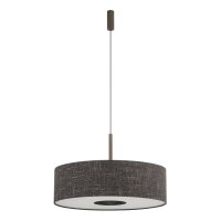 H&auml;ngelampe Stahl Stoff Schwarz E27 L:65 cm Modern