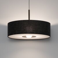 Hängelampe Stahl Stoff Schwarz E27 L:65 cm Modern