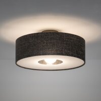Deckenleuchte Stahl Stoff Schwarz E27 B:50 cm rund