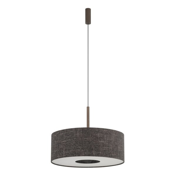 Pendelleuchte Stahl Stoff Schwarz E27 L:50 cm rund