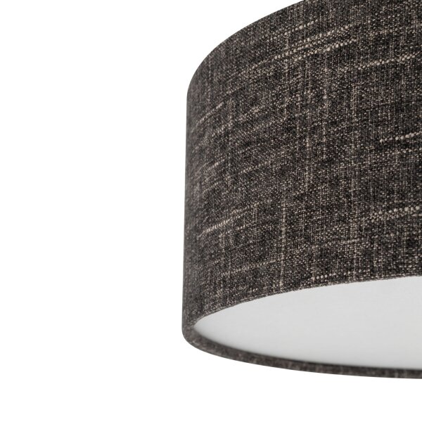 Pendelleuchte Stahl Stoff Schwarz E27 L:50 cm rund