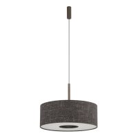 Pendelleuchte Stahl Stoff Schwarz E27 L:50 cm rund