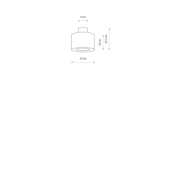 Deckenlampe Stahl Stoff Schwarz E27 B:23 cm rund