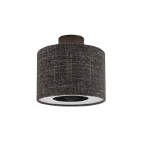 Deckenlampe Stahl Stoff Schwarz E27 B:23 cm rund