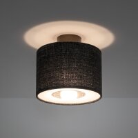 Deckenlampe Stahl Stoff Schwarz E27 B:23 cm rund