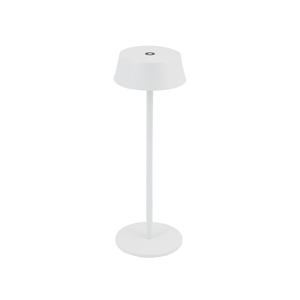 LED Akku Tischleuchte Alu Weiß 10 h IP54 3000 K H:32 cm