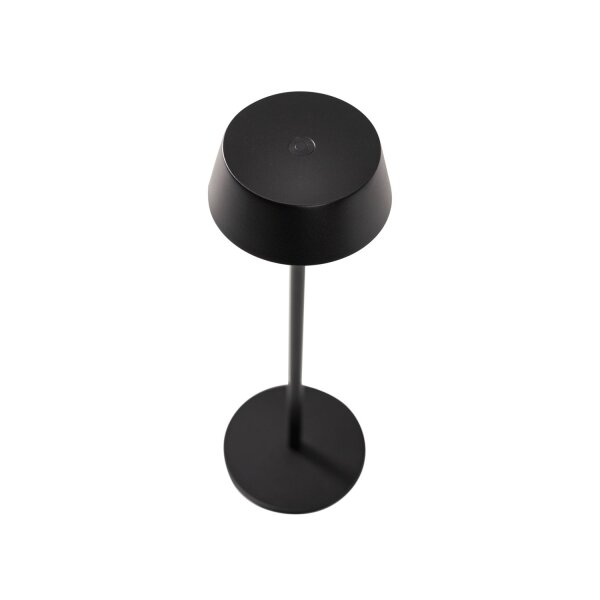 LED Tischlampe Akku Alu Schwarz 10 h IP54 3000 K 32 cm