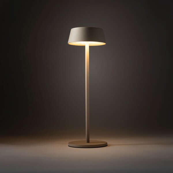 LED Akku Tischleuchte Alu Beige 10 h IP54 3000 K 32 cm