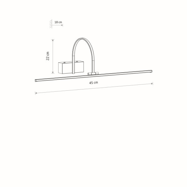 LED Bilderlampe Aluminium Schwarz 3000 K 45 cm lang