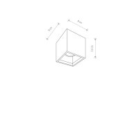 Deckenleuchte Beton Grau GU10 B:9 cm Modern eckig