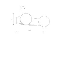 Wandlampe Glas Stahl Chrom IP44 G9 B:25 cm blendarm