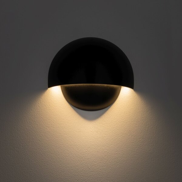 LED Außenwandlampe Schwarz Aluminium IP54 3000 K 18 cm