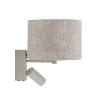 Wandlampe Seidengrau Stoff Schalter E27 GU10 B:23 cm