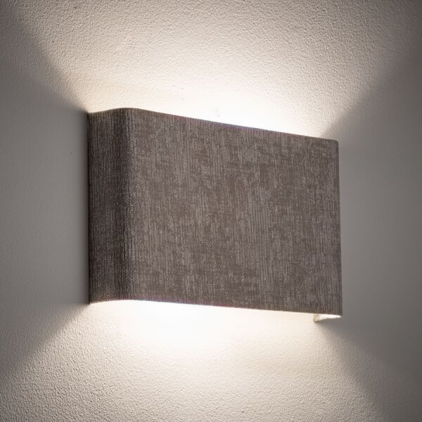 Up Down Wandlampe Seidengrau Stoff G9 B:25 cm blendarm