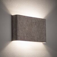 Up Down Wandlampe Seidengrau Stoff G9 B:25 cm blendarm