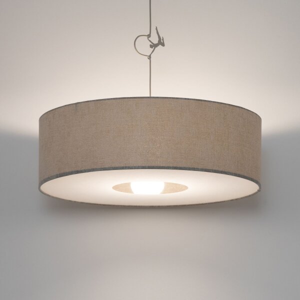 Hängelampe Seidengrau Stoff E27 rund Ø65 cm Modern