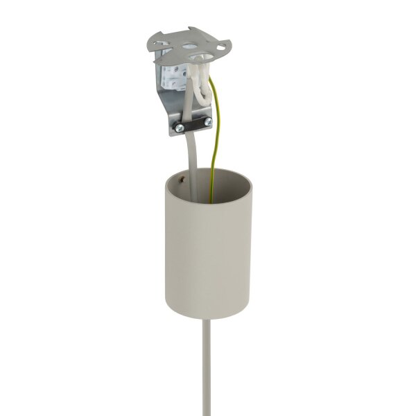 Hängelampe Seidengrau Stoff E27 rund Ø65 cm Modern