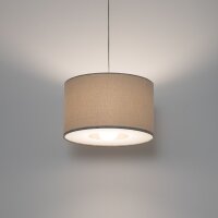 Hängelampe Seidengrau Stoff E27 L:40 cm rund Modern