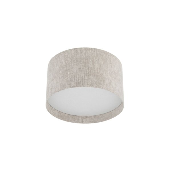 Deckenleuchte Beige Stoffschirm E27 rund B:35 cm Modern