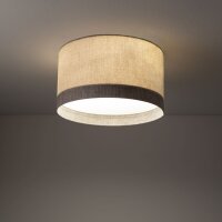 Deckenleuchte Beige Stoffschirm E27 rund B:35 cm Modern