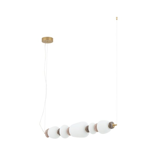 LED Hängelampe Keramik Glas Braun Weiß 3000 K L:96 cm
