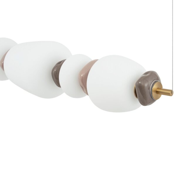 LED Hängelampe Keramik Glas Braun Weiß 3000 K L:96 cm