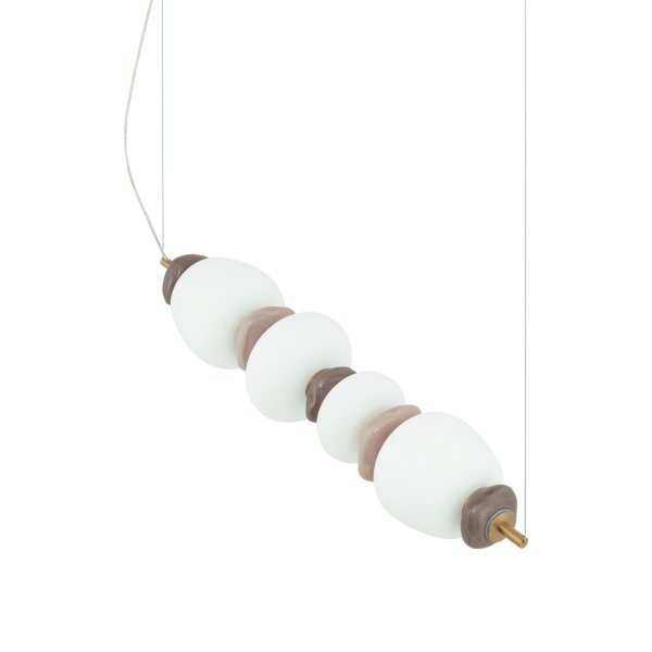 LED Pendelleuchte Keramik Glas Braun 3000 K L:71 cm