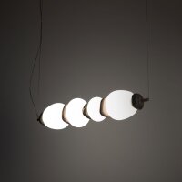 LED Pendelleuchte Keramik Glas Braun 3000 K L:71 cm