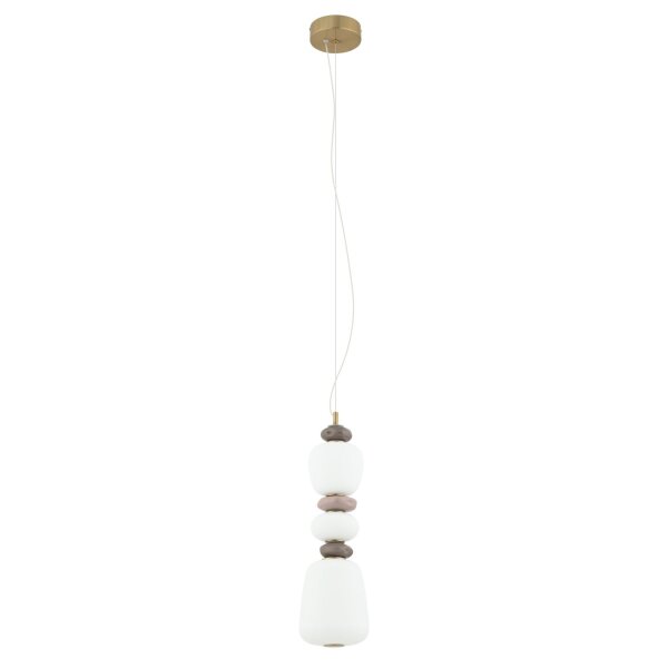 LED Hängelampe Keramik Glas Braun 3000 K L:17 cm rund