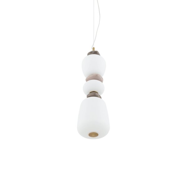 LED Hängelampe Keramik Glas Braun 3000 K L:17 cm rund