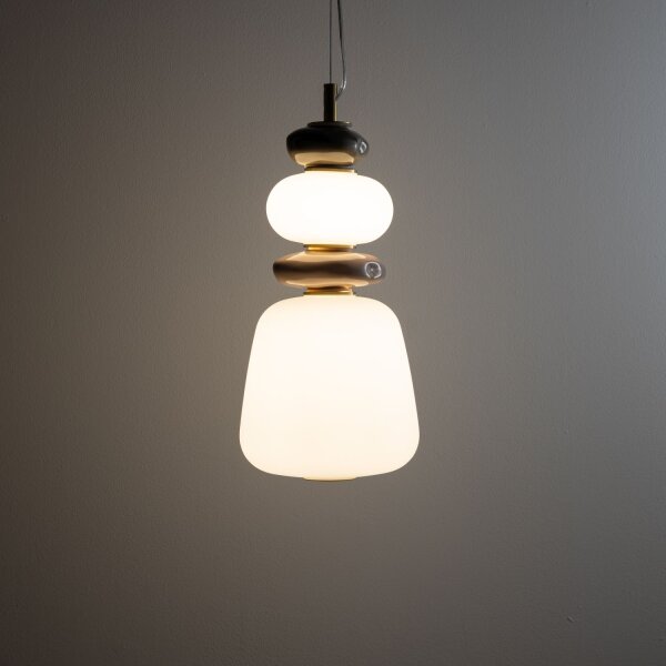 LED Pendelleuchte Keramik Glas Braun 3000 K L:17 cm