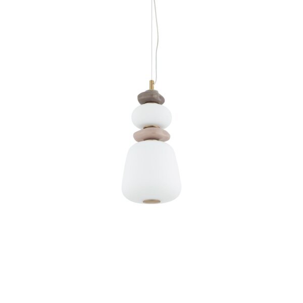 LED Pendelleuchte Keramik Glas Braun 3000 K L:17 cm