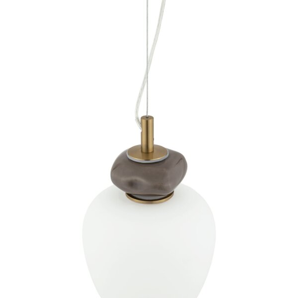 LED Pendelleuchte Keramik Glas Braun 3000 K L:17 cm