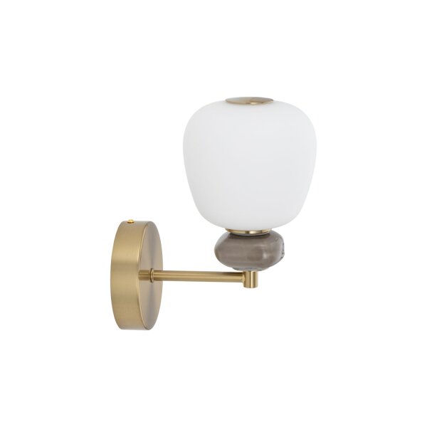 LED Wandleuchte Keramik Glas Braun 3000 K rund B:25 cm