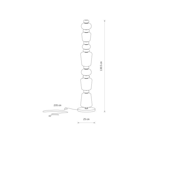 LED Stehleuchte Keramik Glas 3000 K blendarm H:130 cm